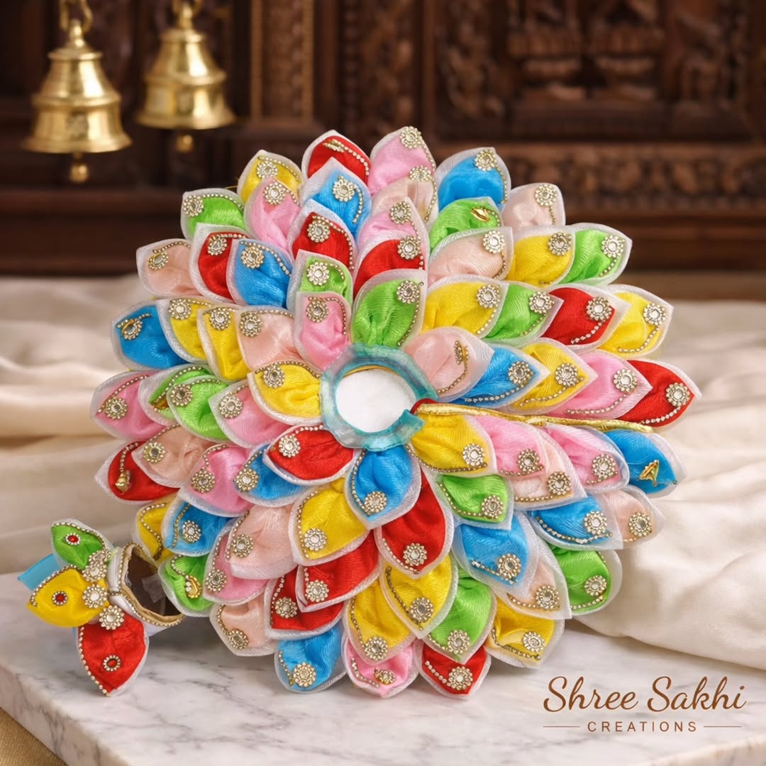 Multicolor Lotus Petal Designer Laddu Gopal Poshak