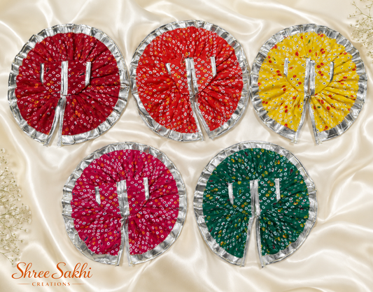 Bandhani Print Border Laddu Gopal Poshak