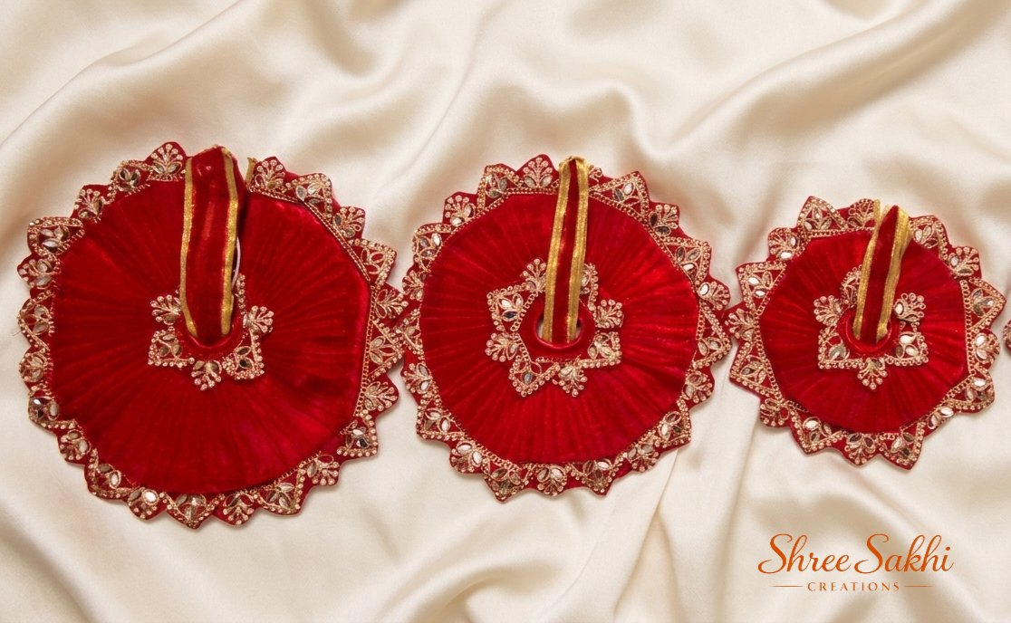 Ruby Red Mirror Royale Laddu Gopal Poshak