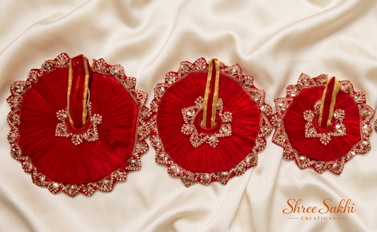 Ruby Red Mirror Royale Laddu Gopal Poshak