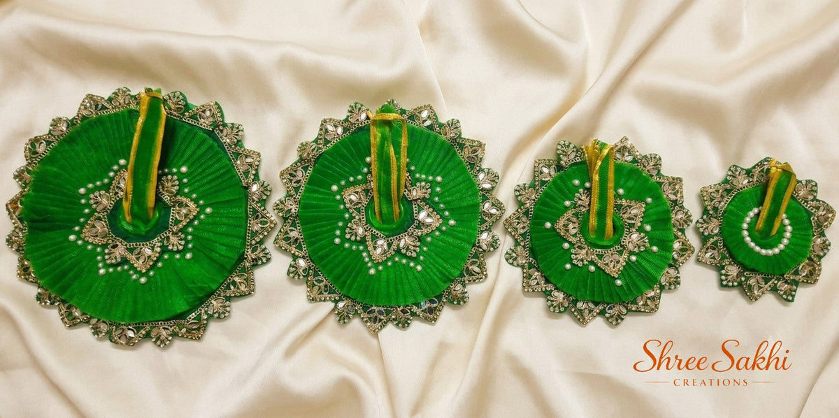 Emerald Green Royal Frill Laddu Gopal Poshak