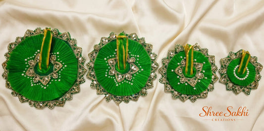 Emerald Green Royal Frill Laddu Gopal Poshak