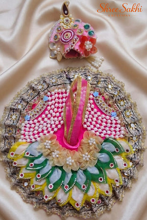 Pink Lotus Pearl Laddu Gopal Poshak