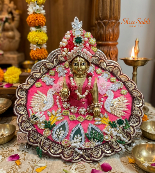 Pink Swan Pearl Laddu Gopal Poshak
