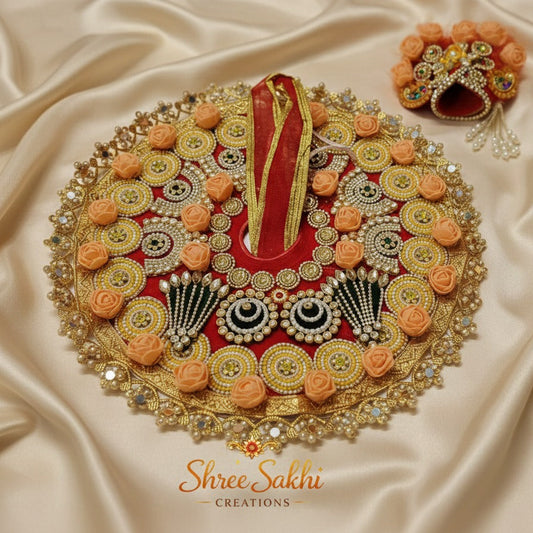 Peach Rose Stone Laddu Gopal Poshak