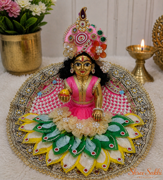 Pink Lotus Pearl Laddu Gopal Poshak
