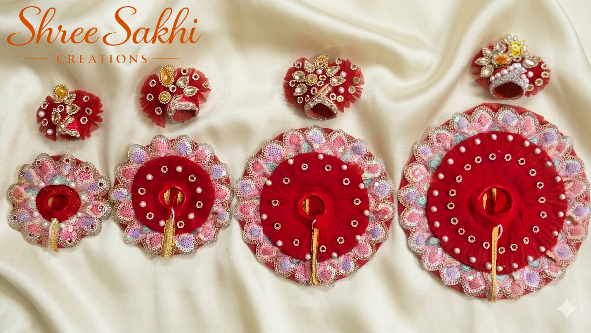 Red Pastel Petal Laddu Gopal Poshak