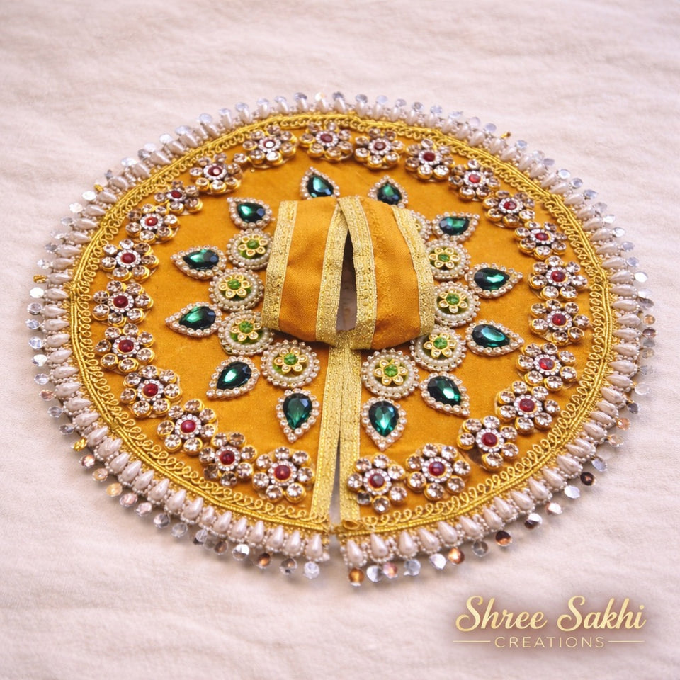 Yellow Emerald Stone Laddu Gopal Poshak
