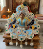 Sky Blue Peacock Pearl Laddu Gopal Poshak
