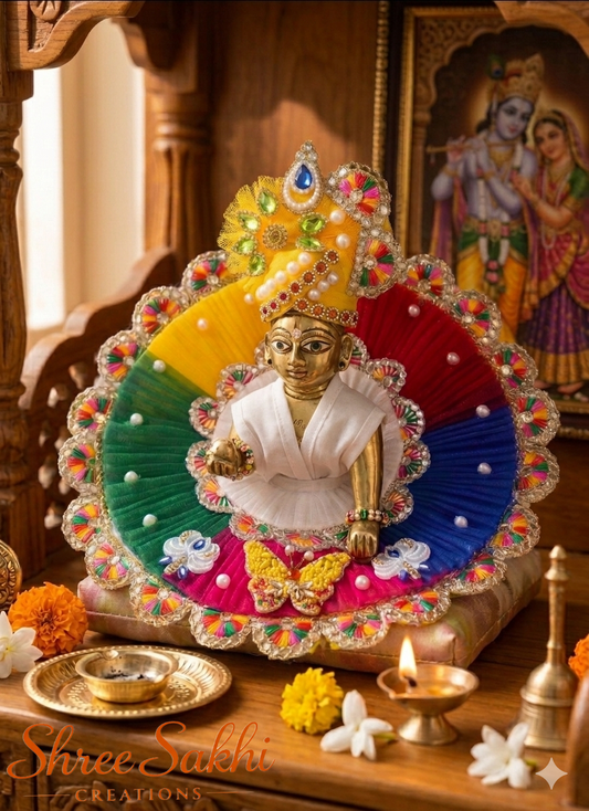 Multicolor Fan Dress Laddu Gopal Poshak