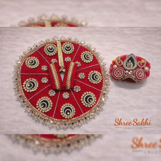 Red Black Spiral Dress Laddu Gopal Poshak