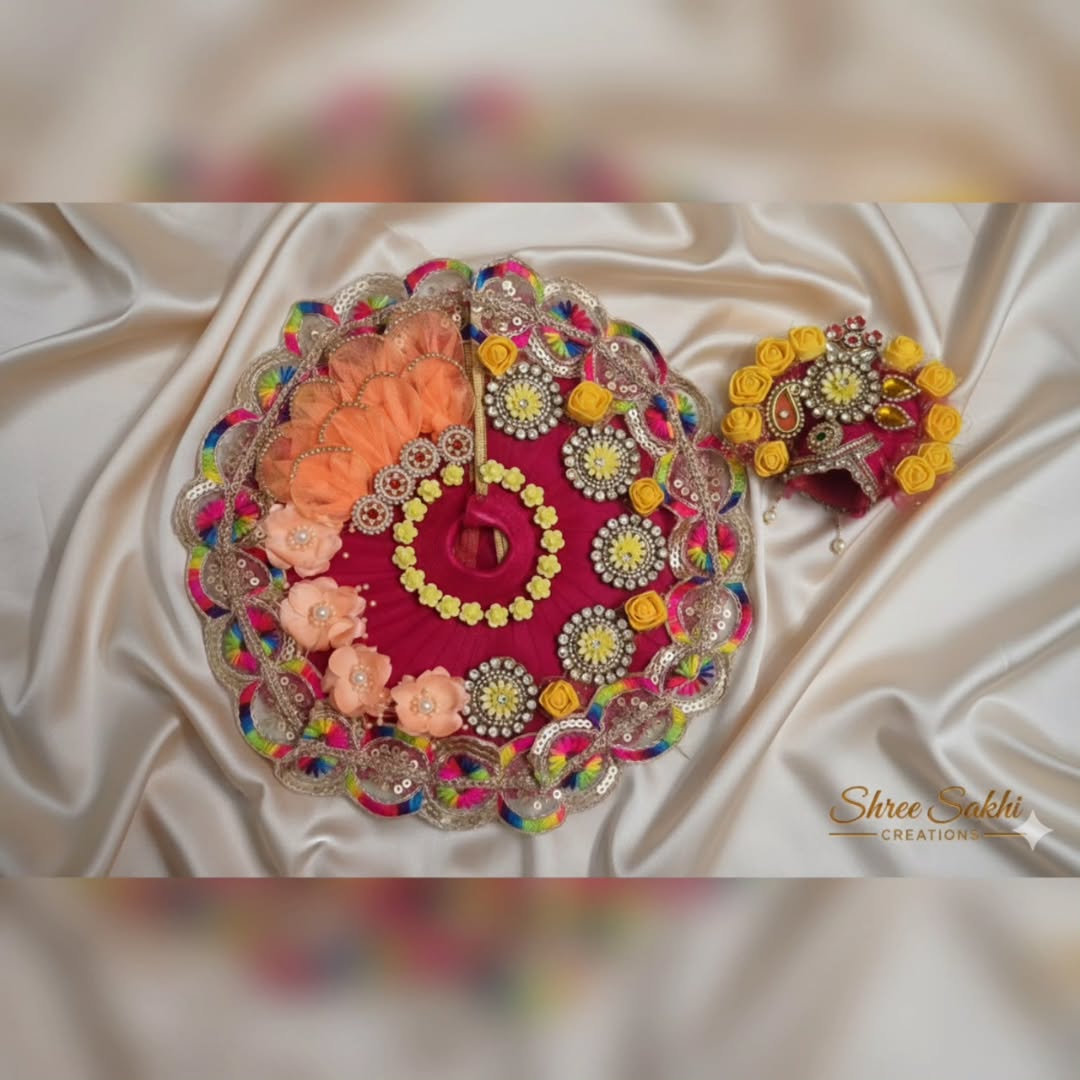 Pink Multicolor Floral Laddu Gopal Poshak