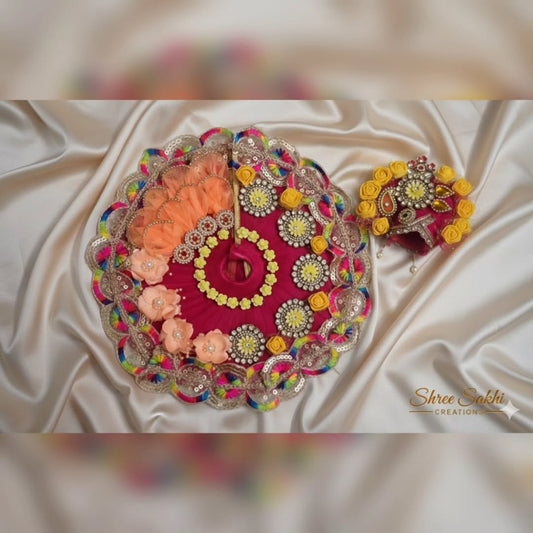 Pink Multicolor Floral Laddu Gopal Poshak