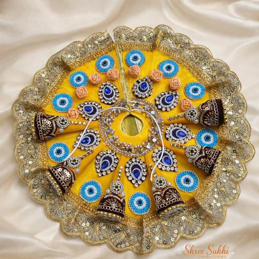 Yellow Evil Eye Bell Designer Laddu Gopal Poshak