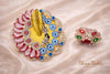 Yellow Pink Blue Peacock Designer Laddu Gopal Poshak
