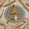 Mustard Blue Pearl Designer Laddu Gopal Poshak