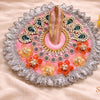 Pink Emerald Crystal Floral Laddu Gopal Poshak