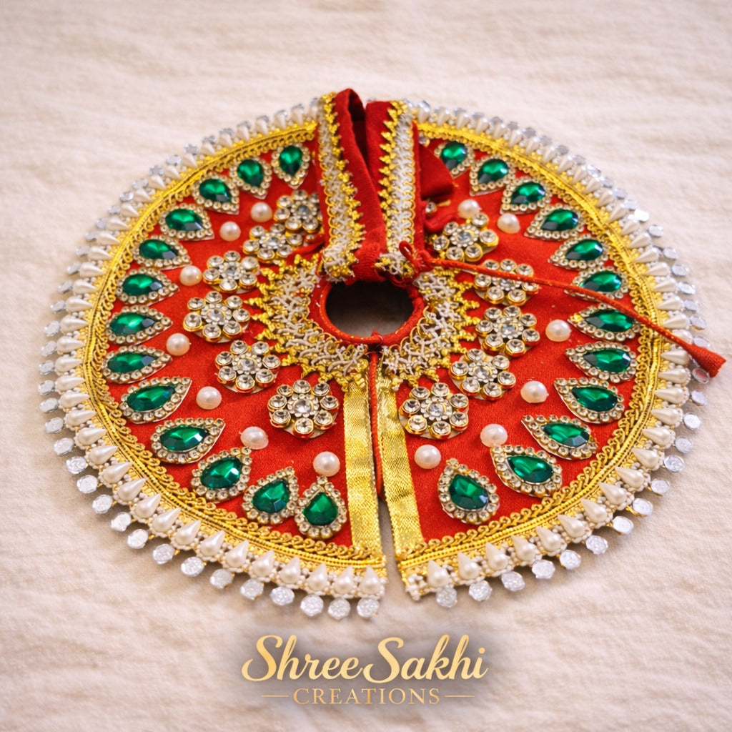Red Emerald Stone Laddu Gopal Poshak