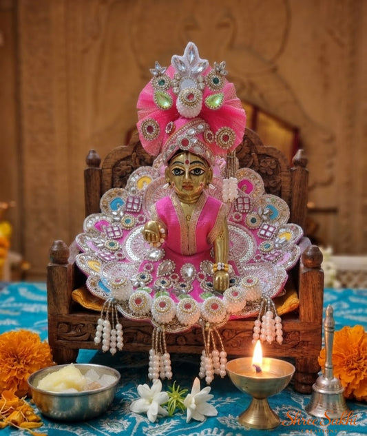 Pink Pastel Pearl Mandala Laddu Gopal Poshak