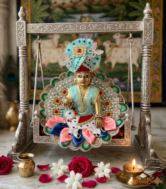 Mint Green Butterfly Jhula Laddu Gopal Poshak
