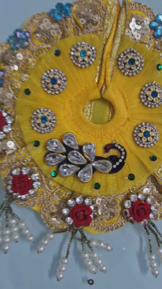 Sunshine Yellow Blue Blossom Laddu Gopal Poshak