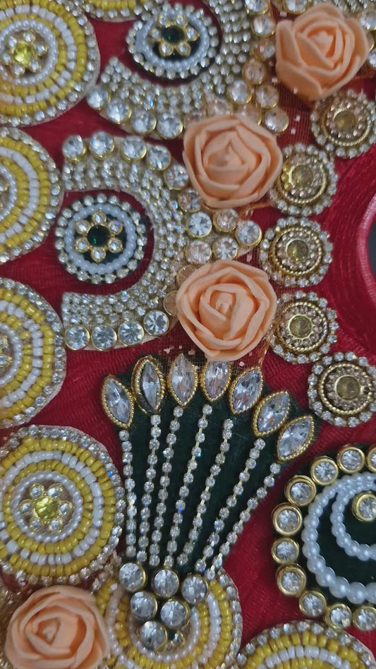 Peach Rose Stone Laddu Gopal Poshak