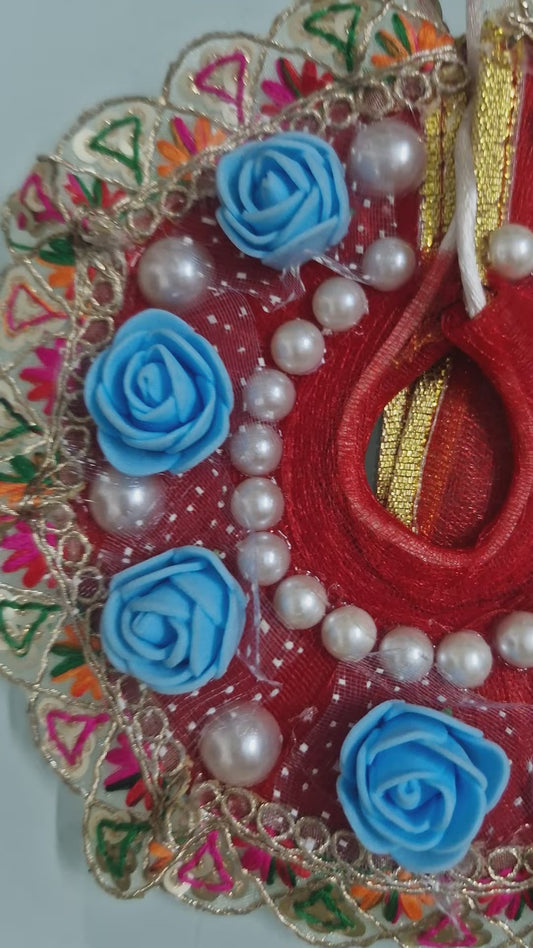 Red Sky Blue Rose Pearl Garden Laddu Gopal Poshak
