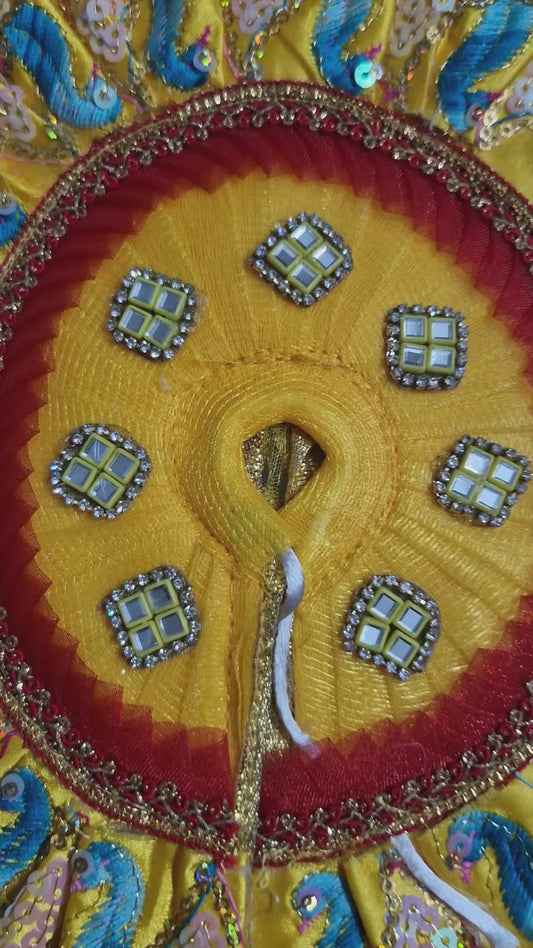 Yellow Mayur Chakra Utsav Laddu Gopal Poshak