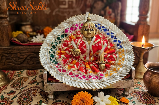 Bandhani Net Layer Laddu Gopal Poshak