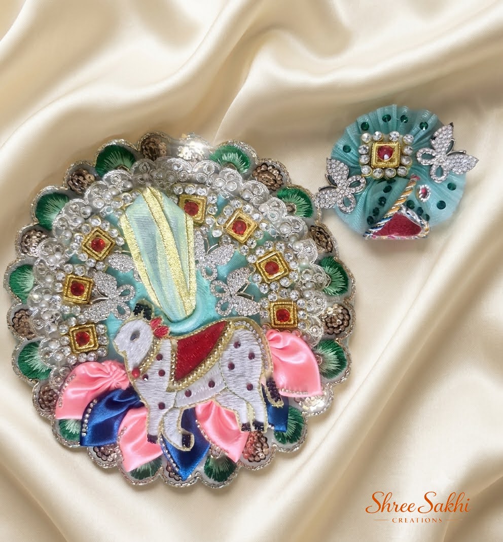 Mint Green Butterfly Jhula Laddu Gopal Poshak