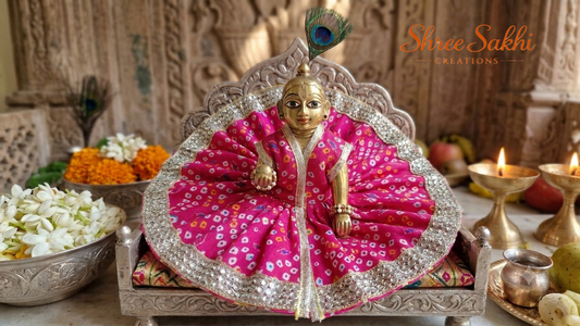 Bandhani Print Border Laddu Gopal Poshak