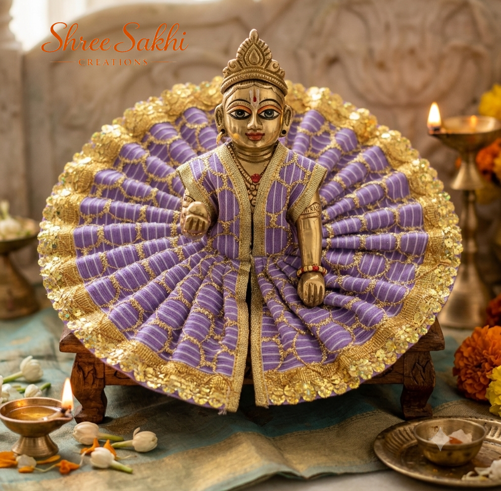 Golden Net Stripe Laddu Gopal Poshak