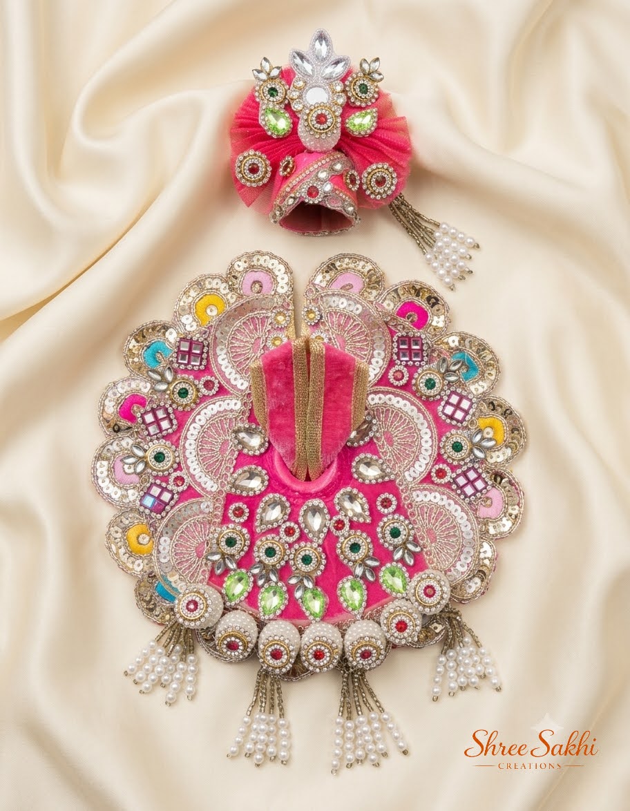 Pink Pastel Pearl Mandala Laddu Gopal Poshak